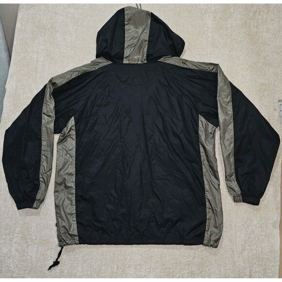 VTG 90s Gap Anorak Pullover XL Y2K Black/Gunmetal Half Zip Rain Hoodie Gorpcore - Picture 2 of 6